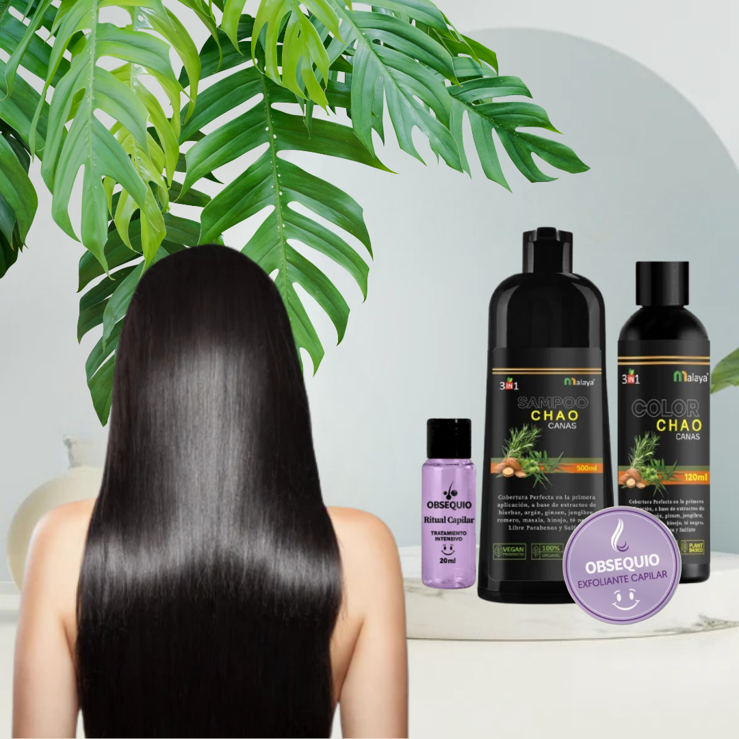 🌿 Chao Canas - Shampoo + Tratamiento (Color) - Obsequio exfoliante capilar