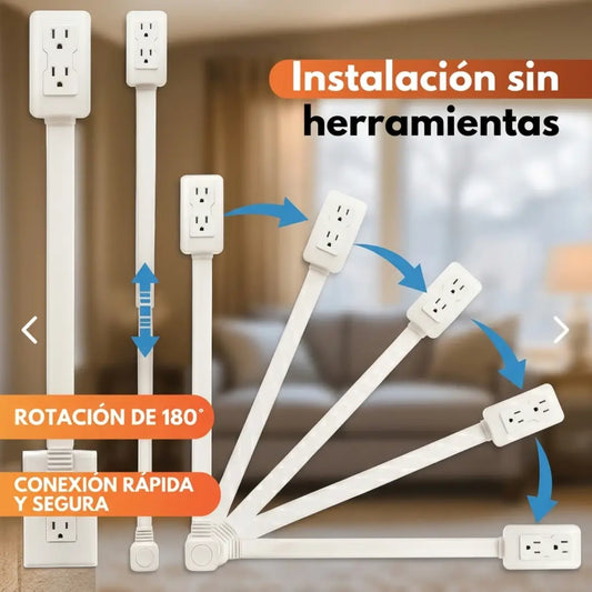 🔌 Extensor de Toma Corriente Ajustable 180° – Más Conexiones en un Solo Lugar