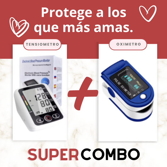 ¡Monitorea tu salud desde casa con precisión profesional! Kit Tensiometro + Oxímetro Digital